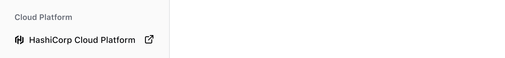 "HashiCorp Cloud Platform" link with an external link icon